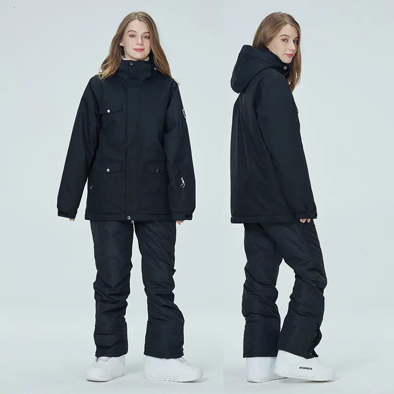 10K Pure White Women Ski Suit Couple Snowboard Clothing Sets Waterproof Windproof Winter Skiing Jacket Pant Female Snow Overalls 241007