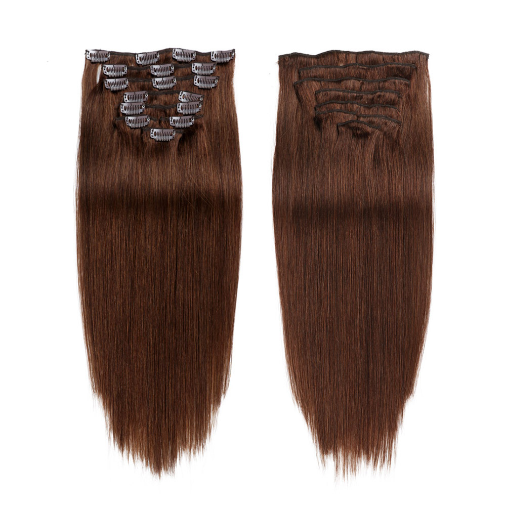 Clip In Hair Extensions 4# 2#1B# 1# 6# 8# Brazilian 100% Human Hair Products Straight Malaysian Virgin Hair 7 pieces/set 70g