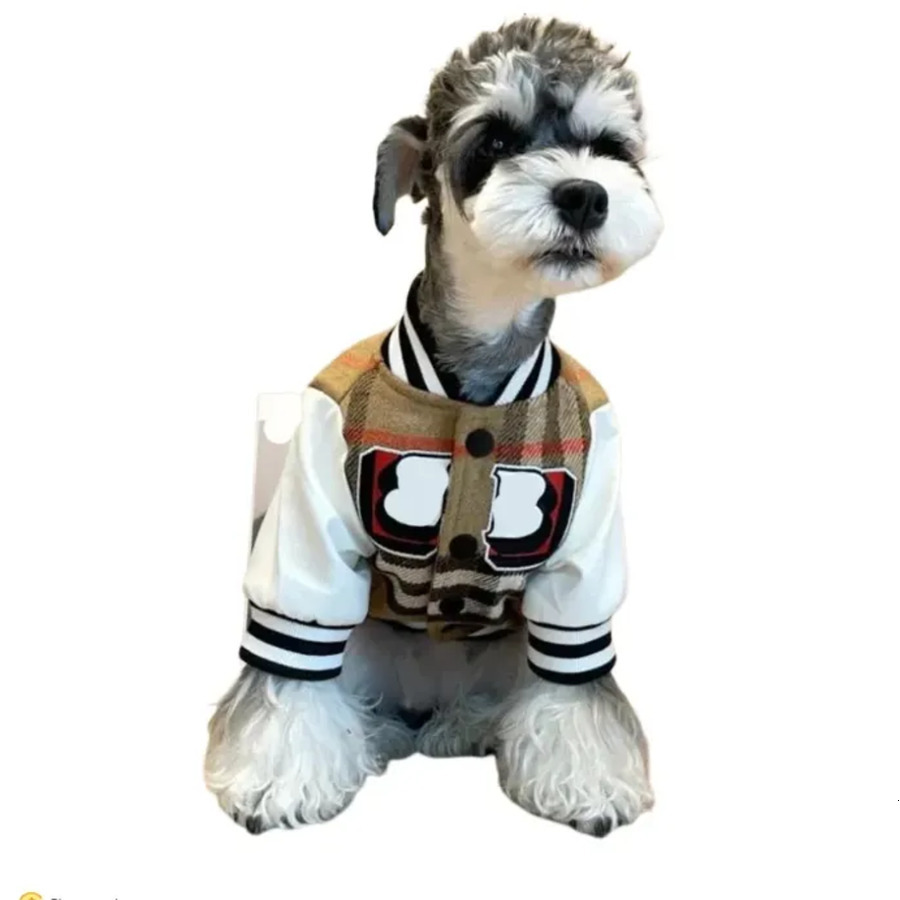 Designer Dog Clothing Luxury Dog Accessories Outerwears Autumn Spring Baseball Jacket Cat Plush Thickened Warm Coat Teddy Clothing Knitwear fb7