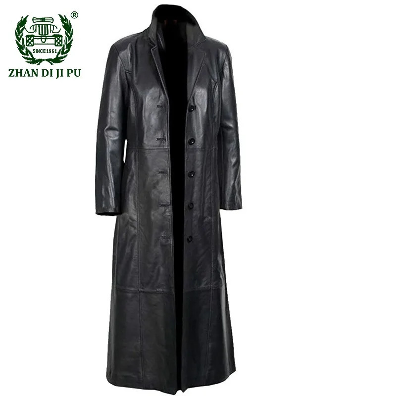 Mens Coats PU Leather Trench Jacket Spring Fall Winter Top Slim Korean Streetwear Gothic Moto Biker Punk Outwear Men Clothing 240930