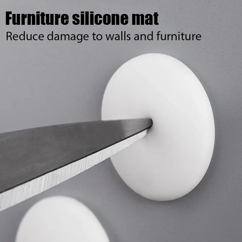 10PCS Rubber Wall Protectors Guards Self Adhesive White Door Stops Door Handle Bumper Stoppers Protective Plug Non-slip Muffler