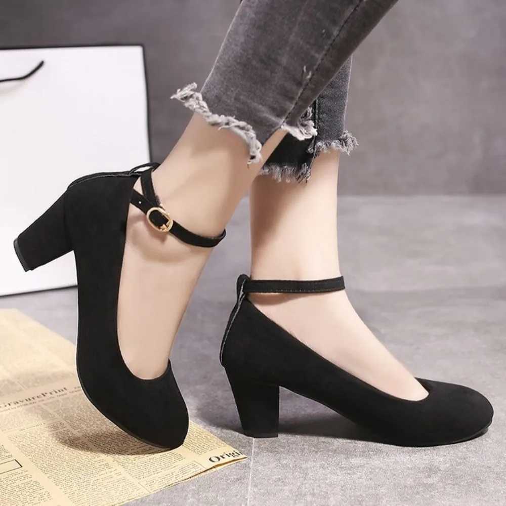 Womens Fashion Pump Sweet Womens Thick High Heel Anklet Shoulder Strap Platform Womens Shoes Y241014