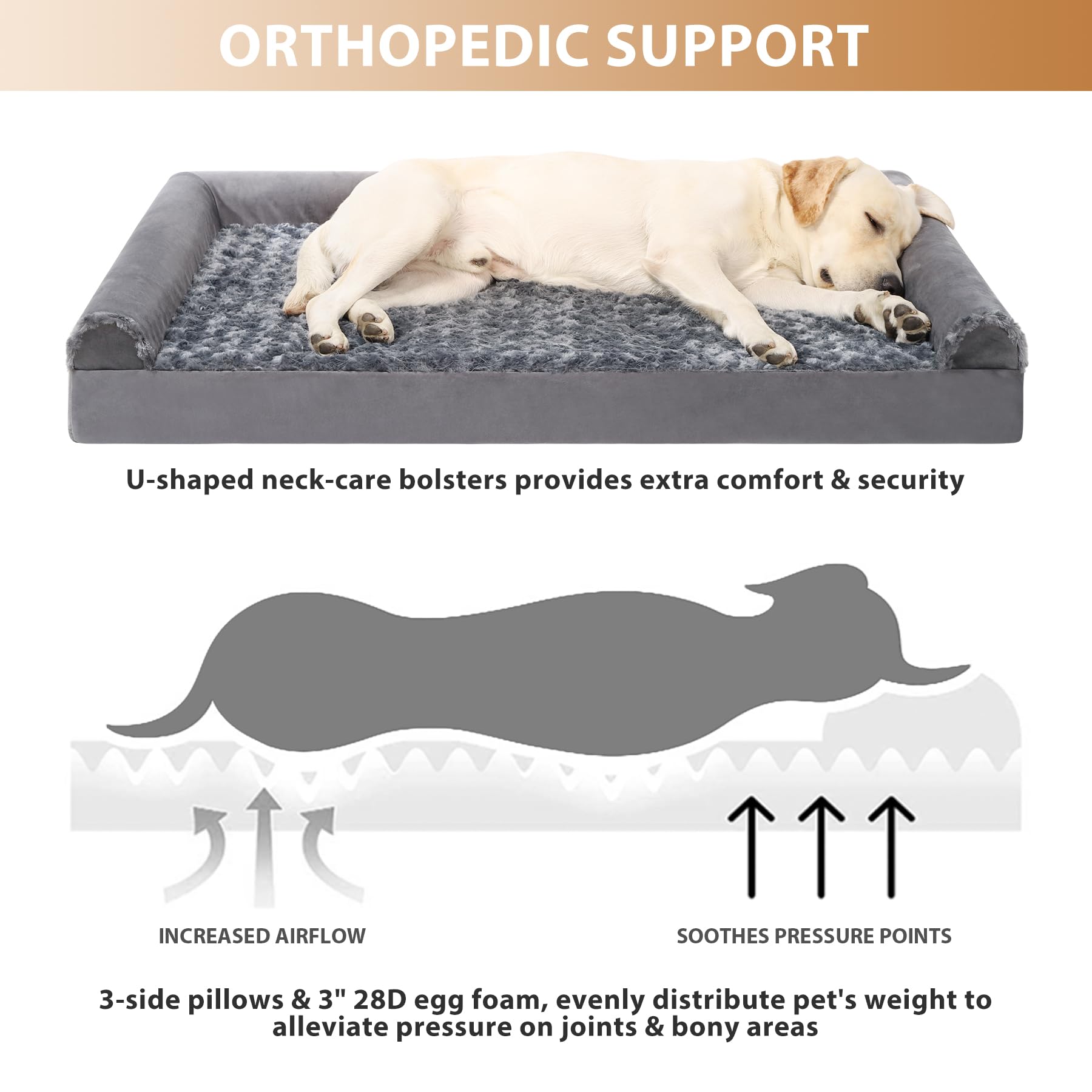 Cross border detachable washable U-shaped pet sofa, rose velvet dog bed sponge, autumn and winter dog mat, medium and large dog warm dog bed