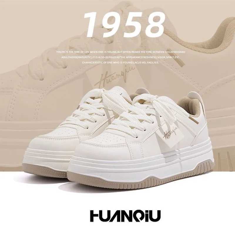 2024 Spring Sports Running White Chunky Sneakers Women Shoes Platform Loafers Lace Up Flats Trend Spring Casual Vulcanized ShoesLX241015