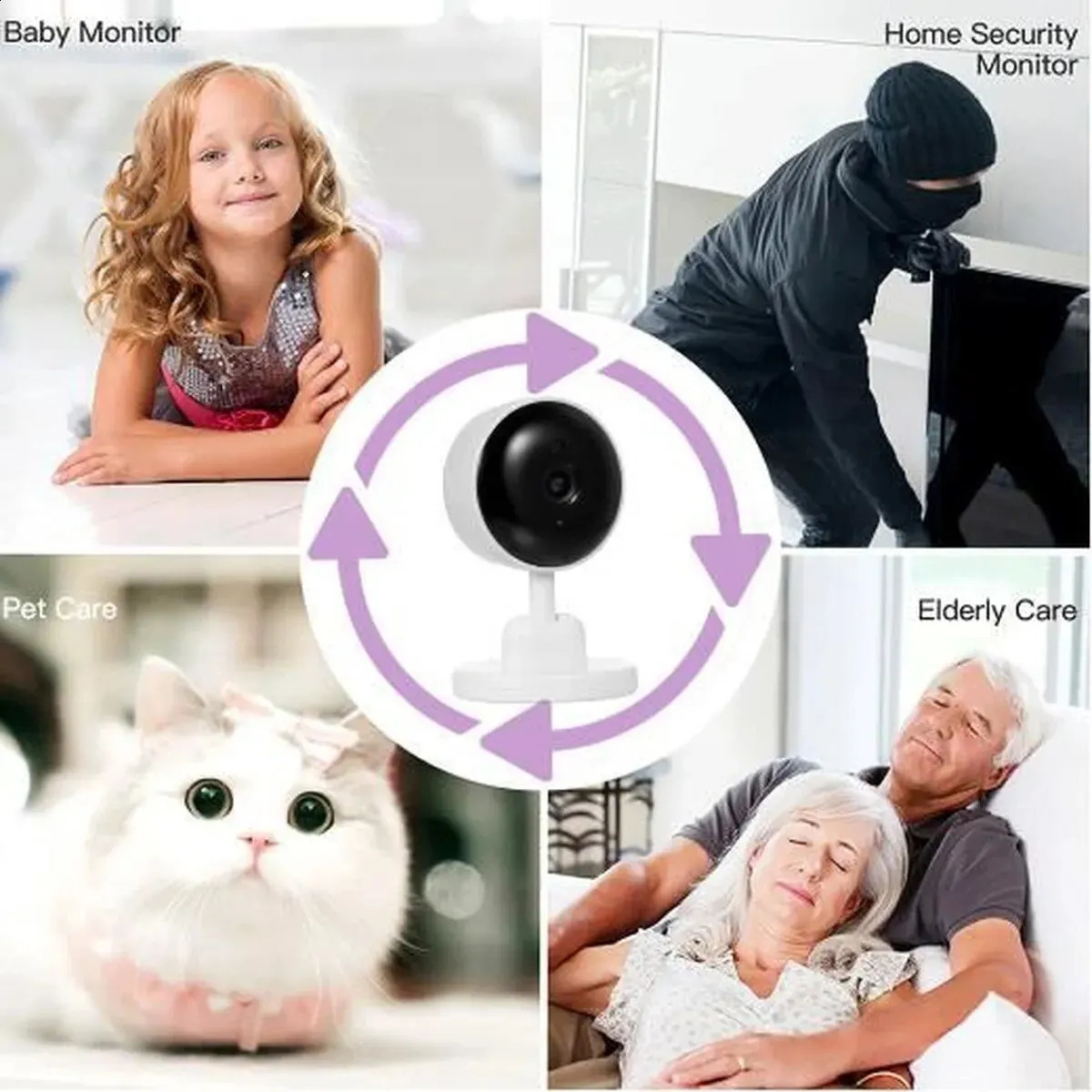 DBIT Baby Monitor P Tuya Intelligent WiFi Video Surveillance Camera for born Baby Safety Protection Bidirectional Audio Night Vision 240925