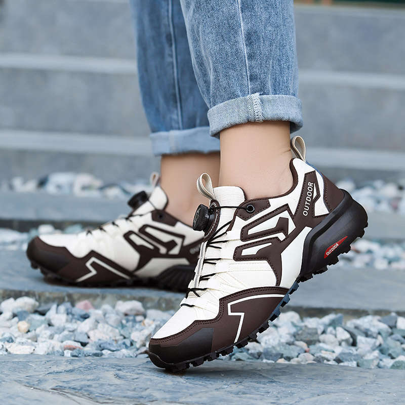 Men Hiking Sneakers Clim bi ng Lace Up Tre kking Ou door Mo untain Bike Flat Sport Cycg Shoes Bre athable