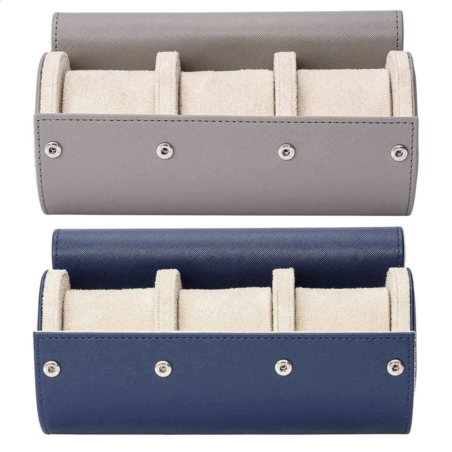 Used for storing organizers watch roll travel case scratch resistant 3-seater mens watch box and womens jewelry necklace bracelet display 241011