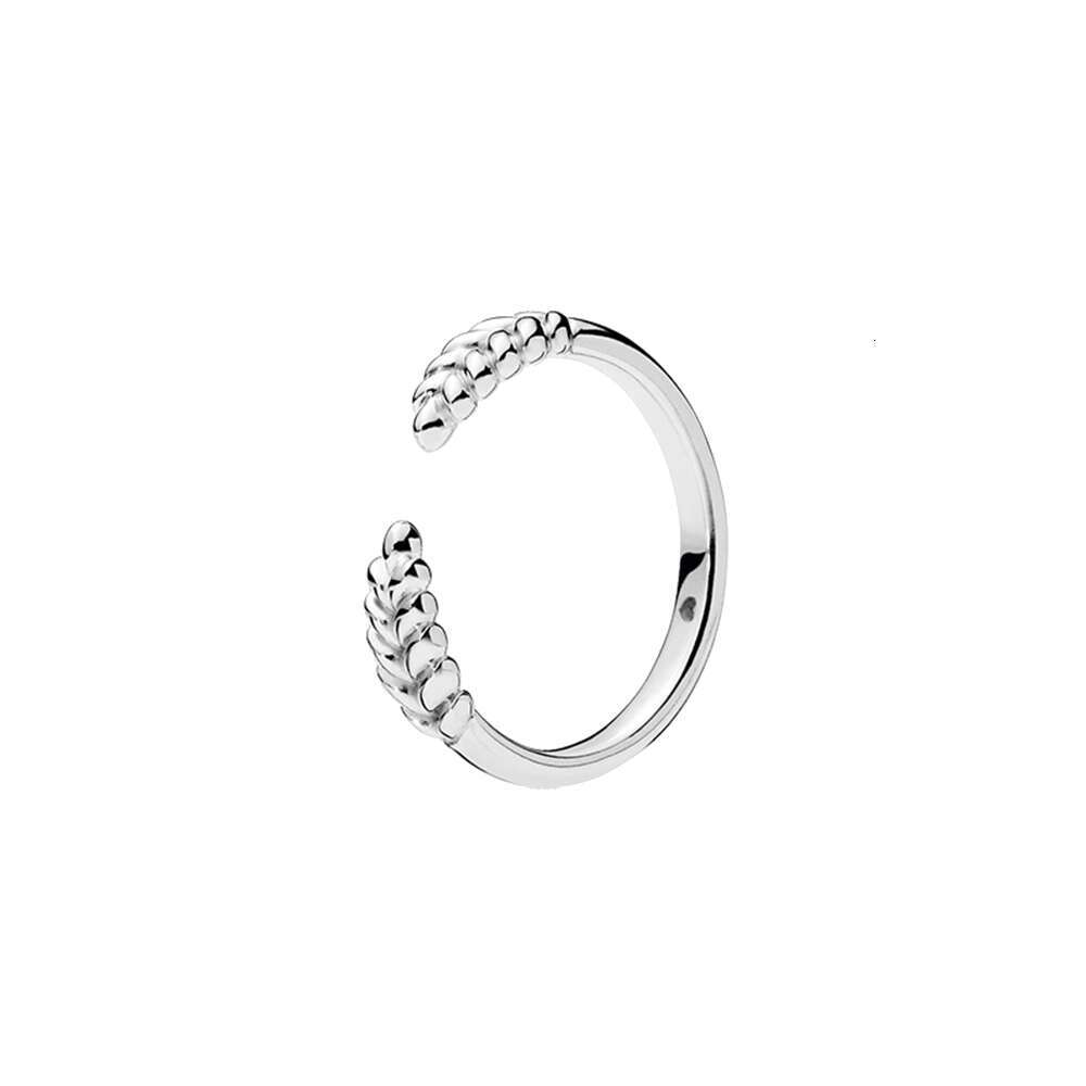 S925 925 Sterling Silver Rose Gold Wishbone Heart Crown Wheat Grains Clear Zircon CZ Open Rings For Women Anniversar Wedding Jewelry Designer Ring Gif