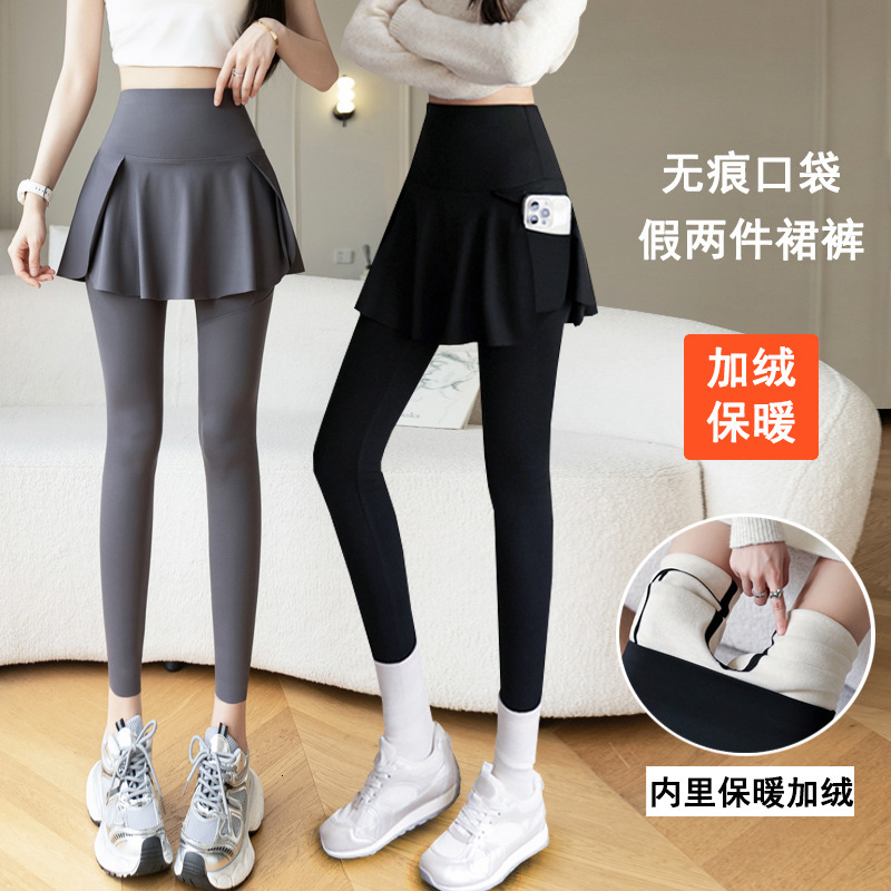 2025 New Designer Women s Yoga Winter New Pants Side Bags High Waist Coat Warm Plus fashion Shark Pants Suitable for Women