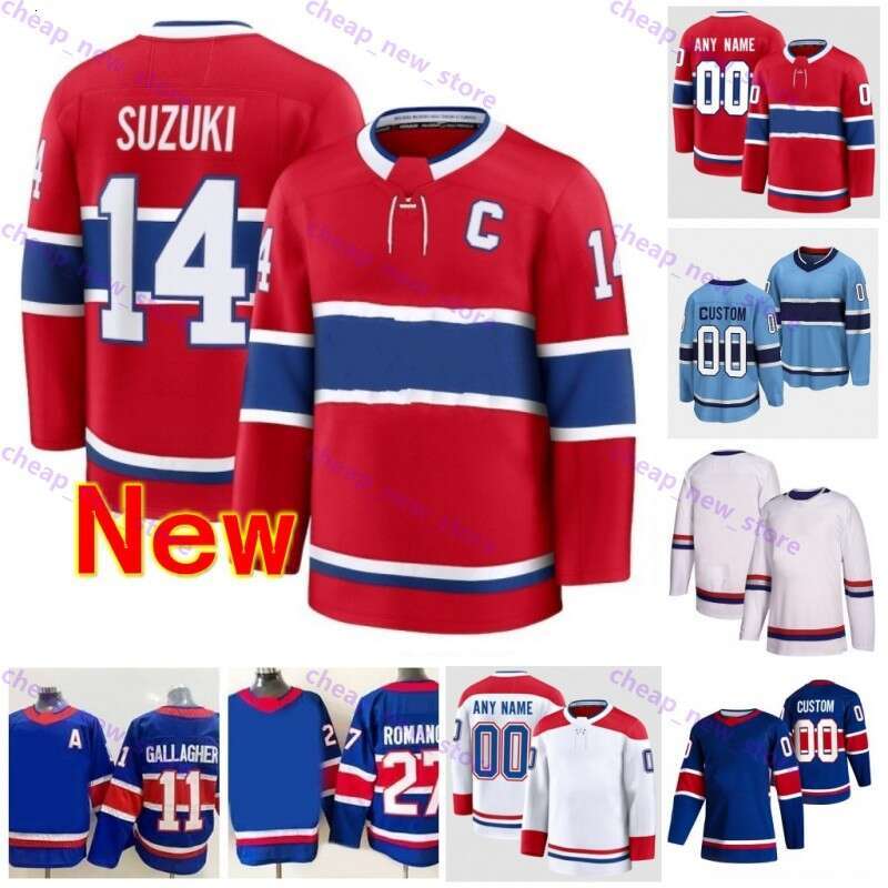 New Styles Cole Caufield Custom Hockey Jersey Nick Suzuki Juraj Slafkovsky Kirby Dach Brendan Gallagher Guy Lafleur Alex Newhook Patrik Laine Arber Xhekaj Men Women