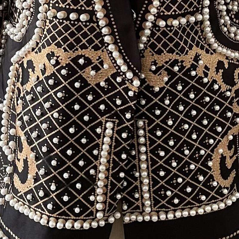 Women Jacket V-Neck Long Sleeved Bubble Bead Print Retro Plus Size Fashion Trend Versatile Loose Comfortable Suit Overcoat