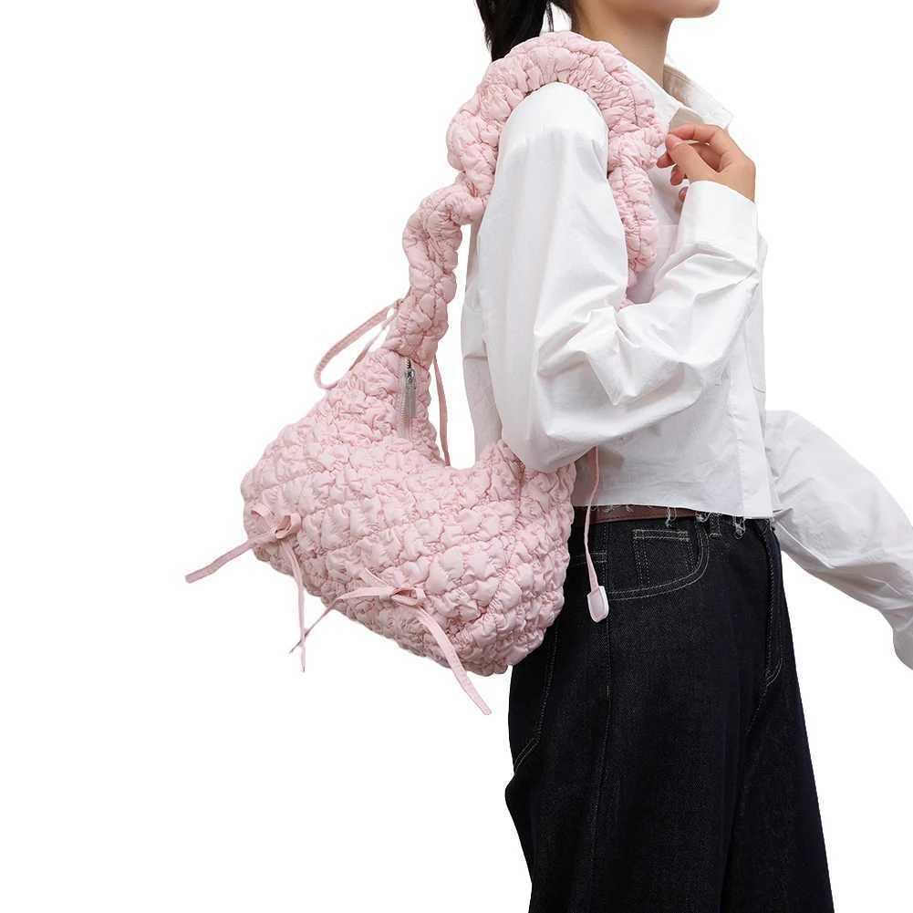 Ladies Puffer Tote Bag Lightweight Stylish Underarm Large Capacity Fashion Shoulder Puffy Hobo Bubble Purse 241015