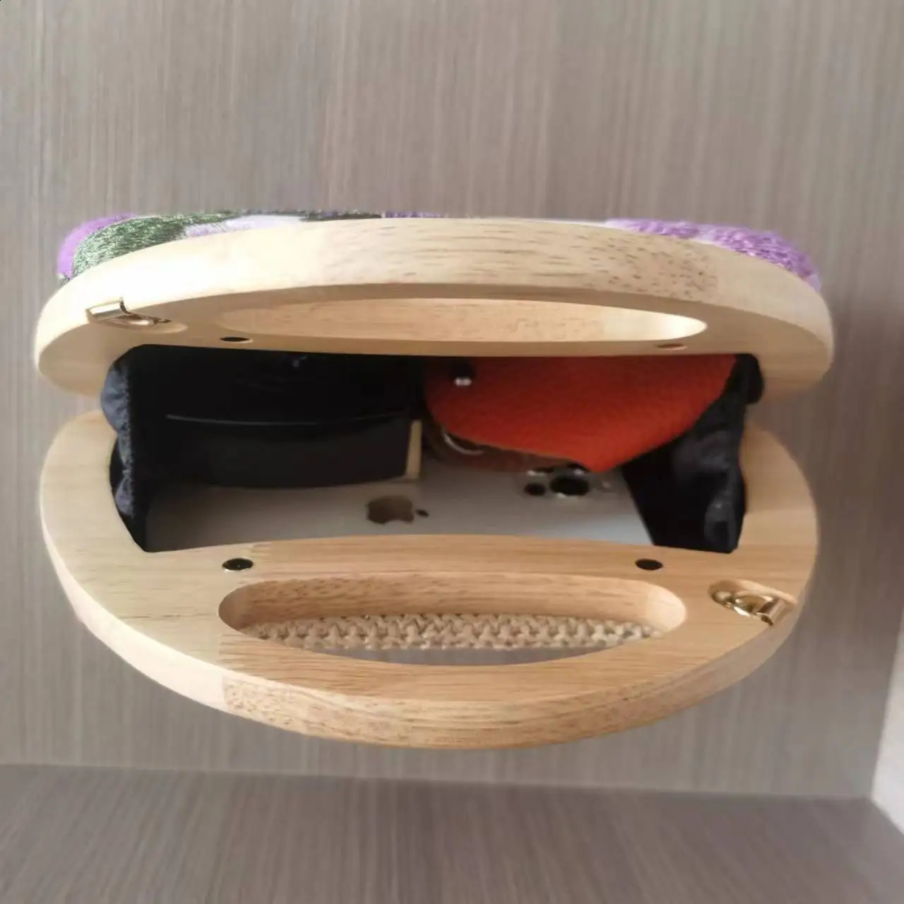 Ladies party display temperature grass womens handheld dinner bag wooden nightclub shoulder embroidered 241014