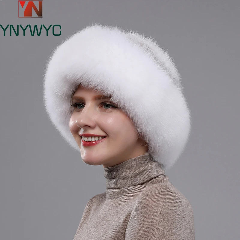 2024 Girls Quality Soft Genuine Mink Fur Hats Women Winter Knitted Real Mink Fur Bomber Hat Natural Warm Fox Fur Cap 241014