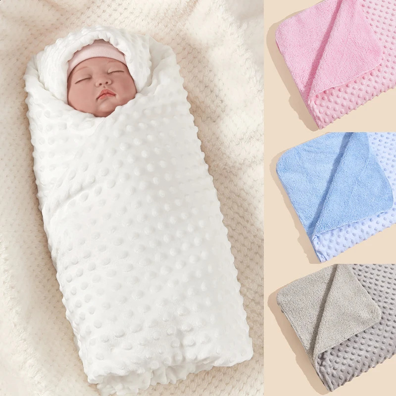 Minky Solid Color Crystal Velvet Bean Blanket Double Layer Super Soft Kids Swaddle Quilt 241014c