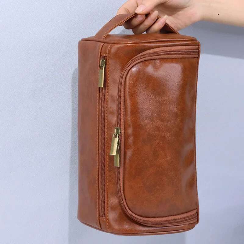 2025 NEW Vintage Toiletry Men Bag Travel Necessary Business Cosmetic Makeup Cases Male Hanging Storage Organizer Wash Bags zhanyishengli