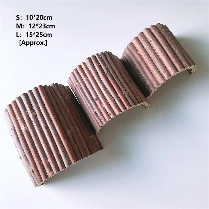 Natural Log Arch Bridge Hanging Toys Hamster Flexible Small Animals House Accessories For Mice Rodents Climbing Ladder Hideaway