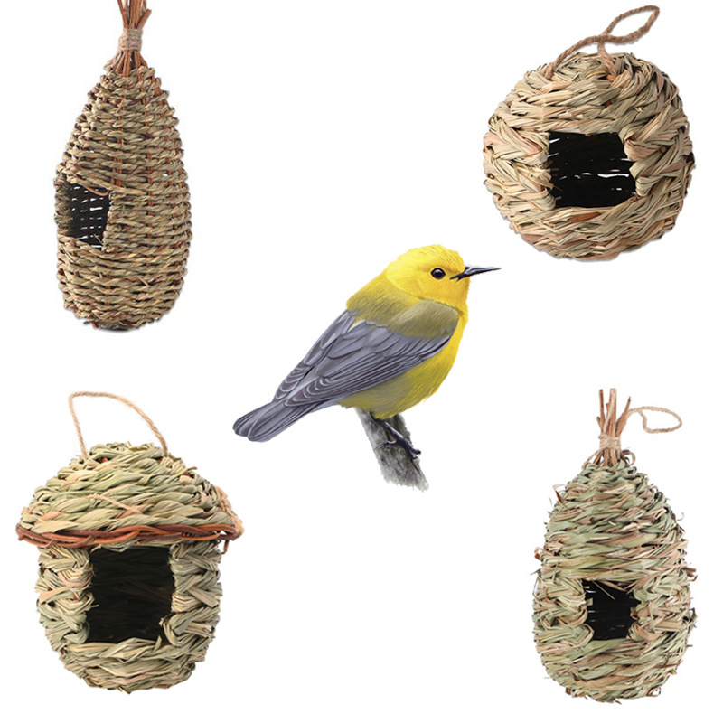 Hand Woven Bird'S Nest Gardening Decoration Bird'S Nest Outdoor Grass Bird Cage