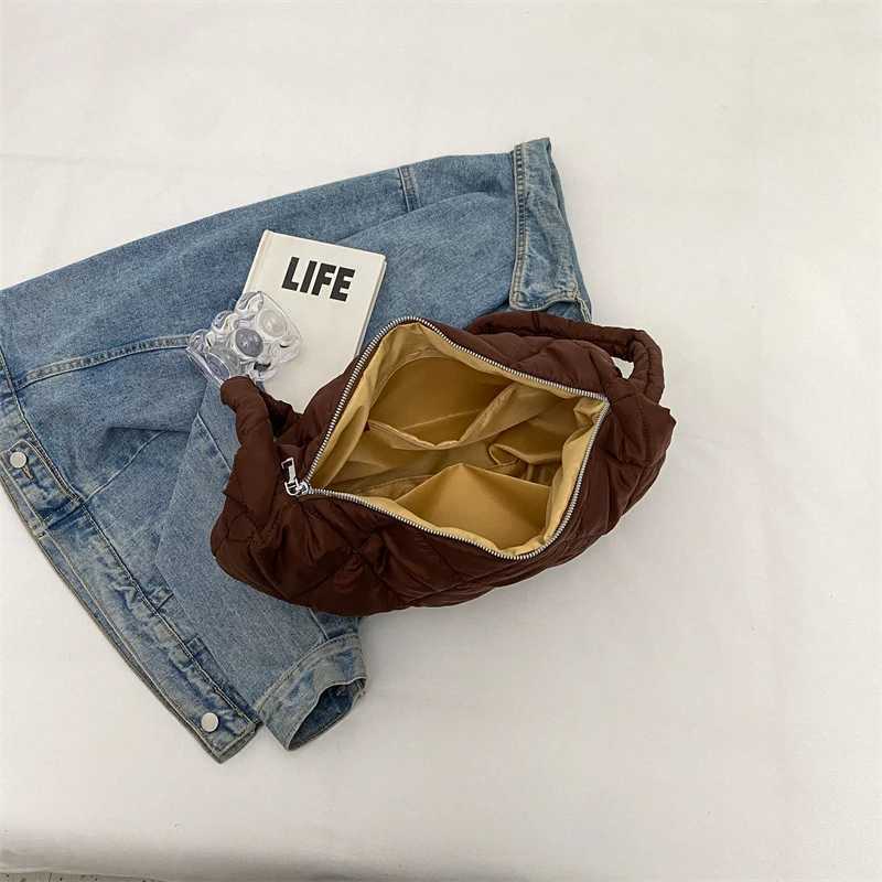 Puffer Crossbody Bag Nylon Padded Shoulder for Ladies with Interior Pocket Handbag Quilted Hobo Shopping Travel 241015