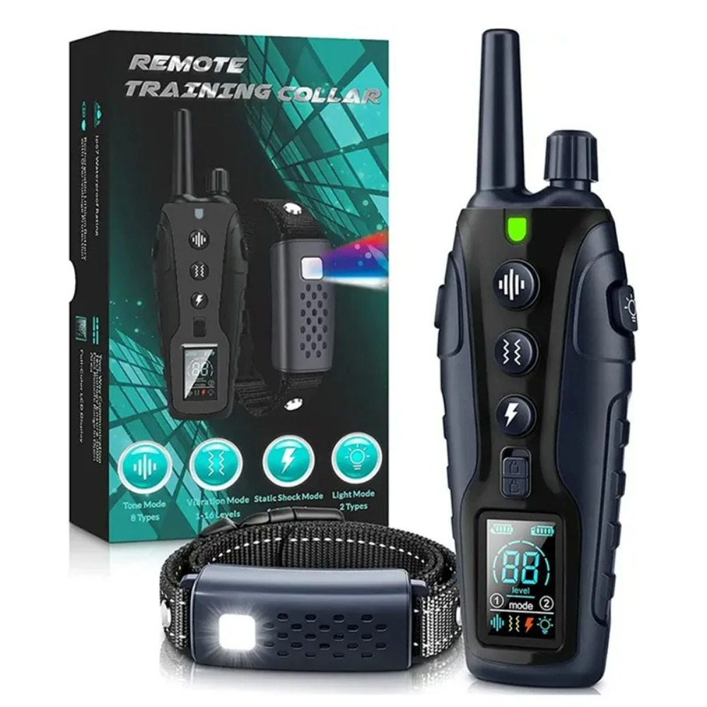 Color Screen Dog Trainer Super Long Remote Control Dog Trainer Waterproof Battery Display Stop Barking Electric Shock Collar