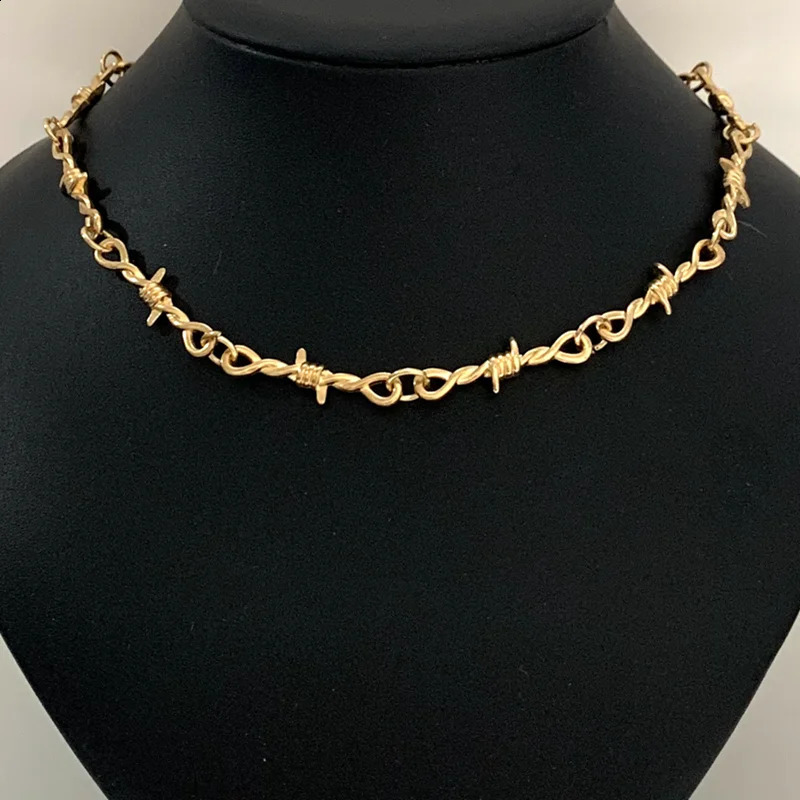 Small wire Brambles sword Choker Necklace Women Hiphop Gothic Punk Style Barbed Wire Little thorns Chain Gift 241010