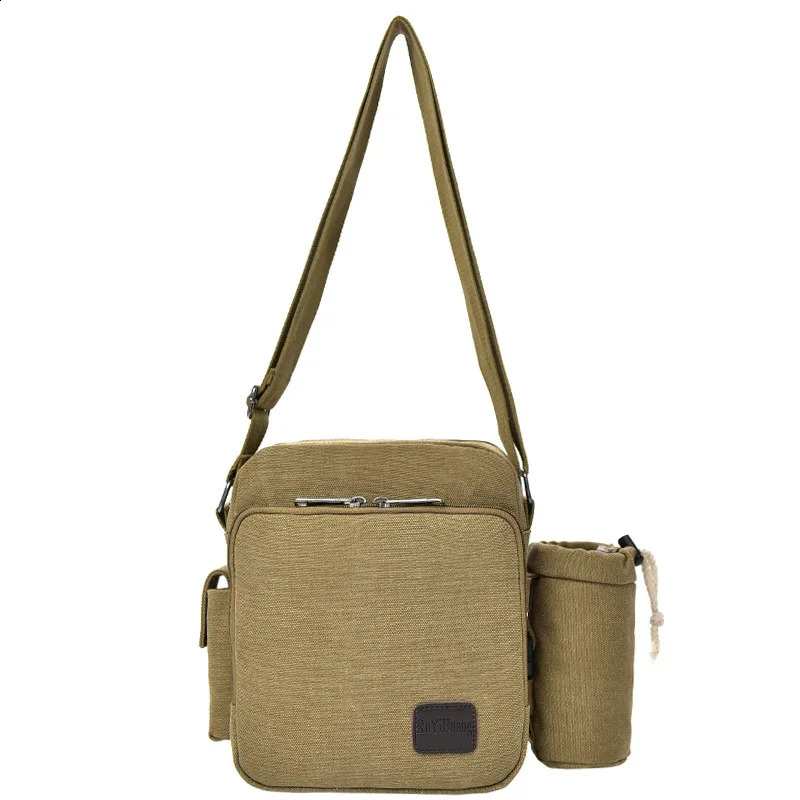 Fashion tool canvas multi-layer casual mens shoulder messenger bag 241015