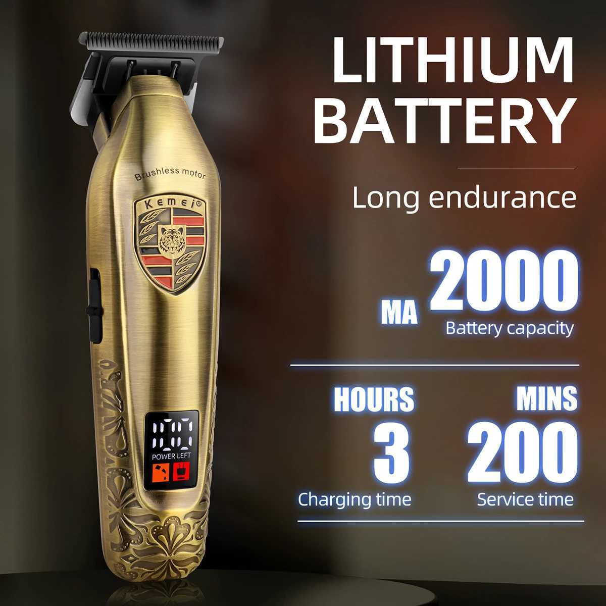 Kemei 7800 RPM Hair Clipper Professional Hair Trimmer Cordless Haircut Machine Electric Hair Cutting Machine Trimmer for MenXJ241015