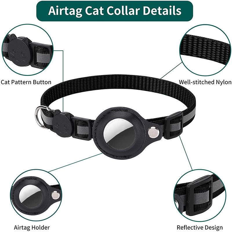 Suitable for pet Airtag tracker protective cover to prevent loss of pet positioning collar, cat reflective bell collar