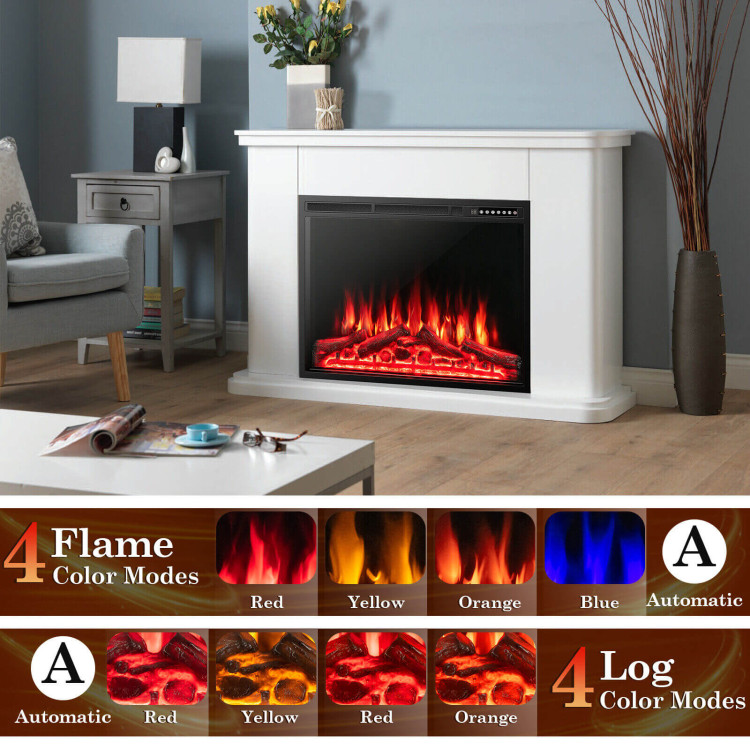 Adjustable Electric Flame Fireplace Insert for Walls - 34/37 inch Size