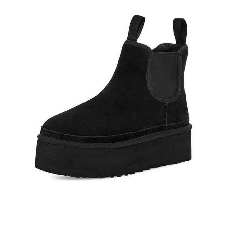 Round toe boots winter shoes womens Australian low Lolita 2023 rubber autumn chiffon Roman lace cotton 35-42