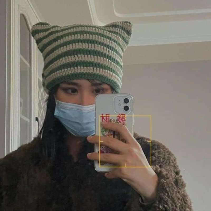 Slouchy for Beanie Grunge Cat Crochet bonnet Hat Fox beanie Hats Beanies Accessories Vintage Women s
