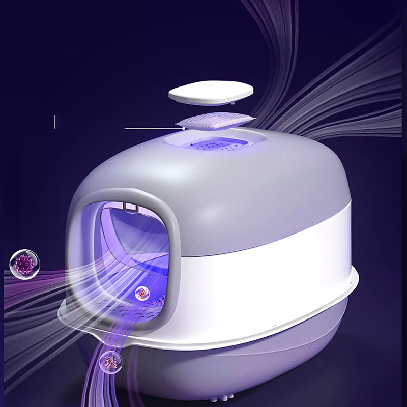 Automatic Cleaning Cat Litter Box Large Portable Scraper Cute Basket Villa Door Cat Toilet Feeder Arenero Para Gato Pet Products