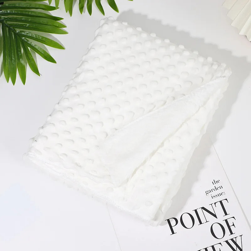 Minky Solid Color Crystal Velvet Bean Blanket Double Layer Super Soft Kids Swaddle Quilt 241014c