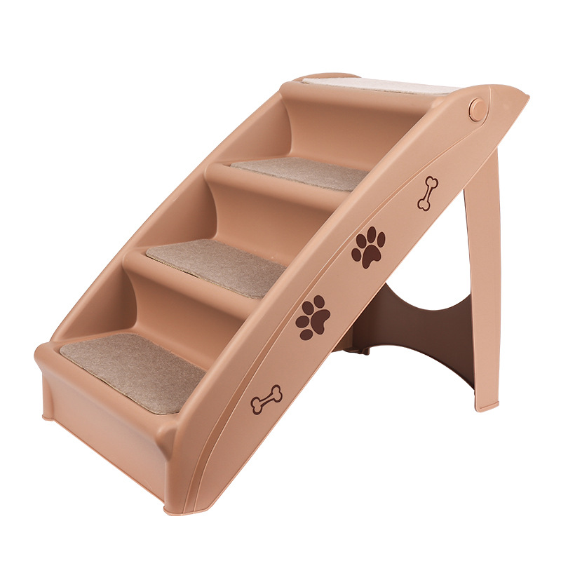 Dog stairs foldable bed steps small dog teddy cat plastic anti slip bedside household ladder pet climbing ladder pet stairs