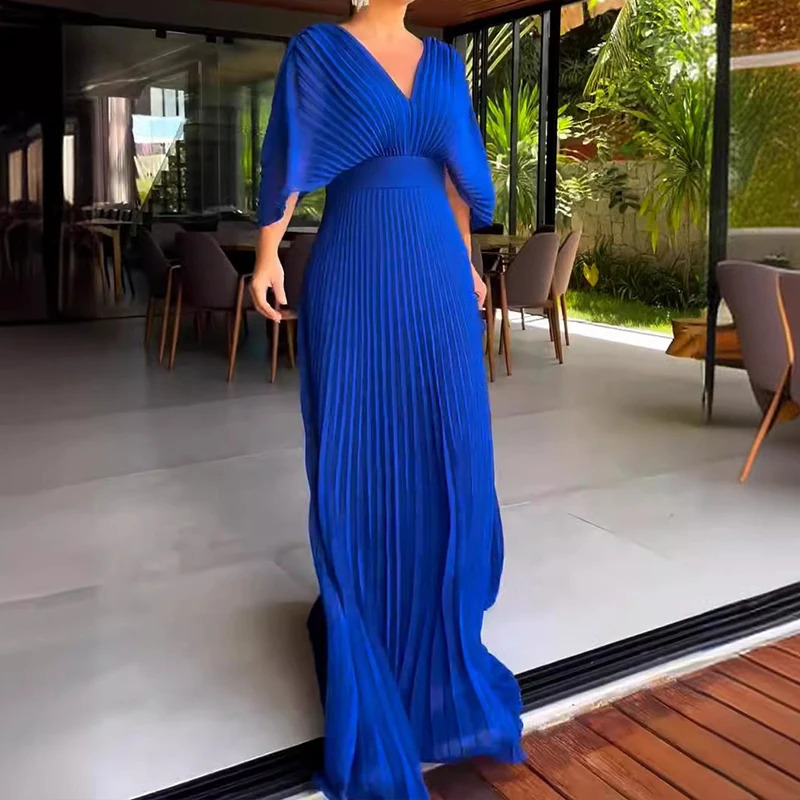 Sexy asymmetrical ultra-thin womens evening dress elegant summer temperature high waist long dress casual diagonal collar patch work clothes 241015