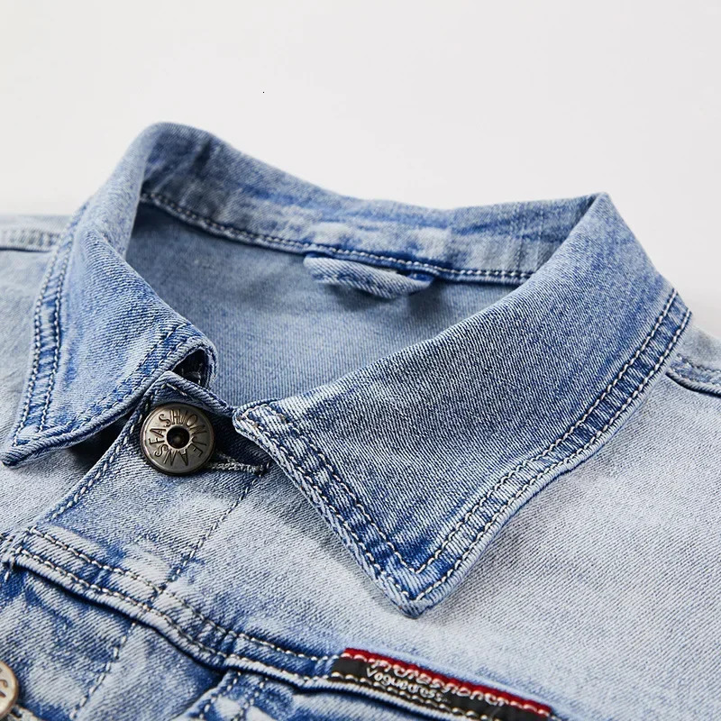 Denim Suit Mens Slim Micro-stretch Two-piece Spring And Autumn Jacket Jeans Suit 241015
