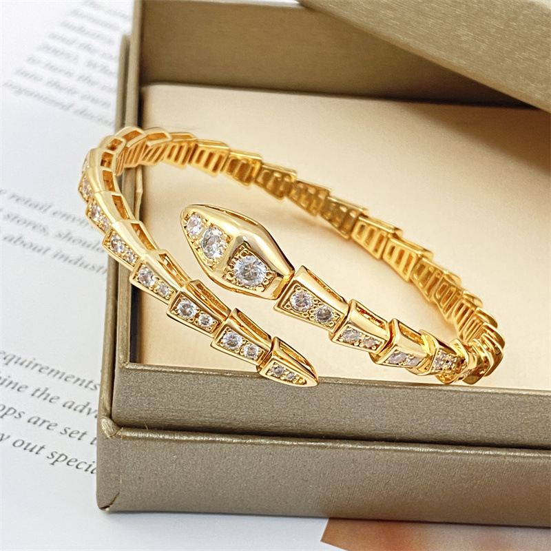 Fashion bracelet designer jewelry bracelet designer men narrow serpentine circle snake gold bracelets bangle party birthday gifts bracelet luxe gem bracelet