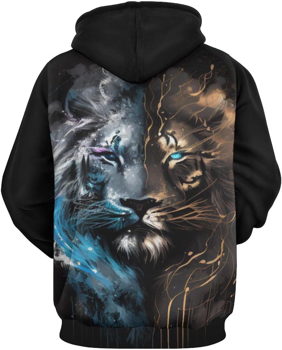 Hoodie for Mens Womens Mens Psychedelic Lion Hoodie 3D Novelty Pattern Printed Fashion Animal Long Sleeved Pullover Hoodie Graphic Hoodies sweatshirt