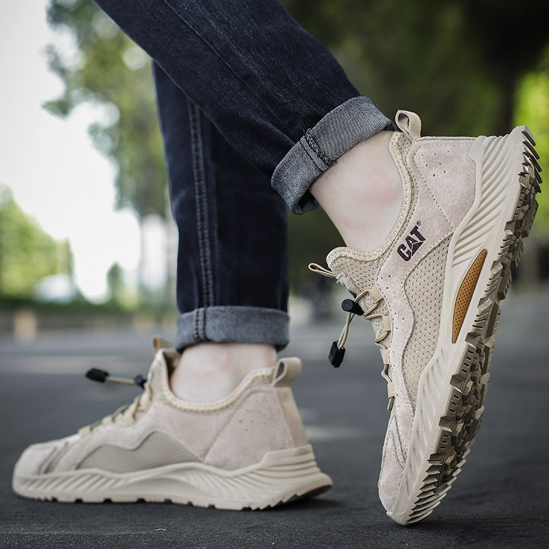 High Quality Outdoor Men's Sneakers Fashion Brown Elastic Casual Man Summer Mesh Breathable Non-Slip Sports Shoes For Men