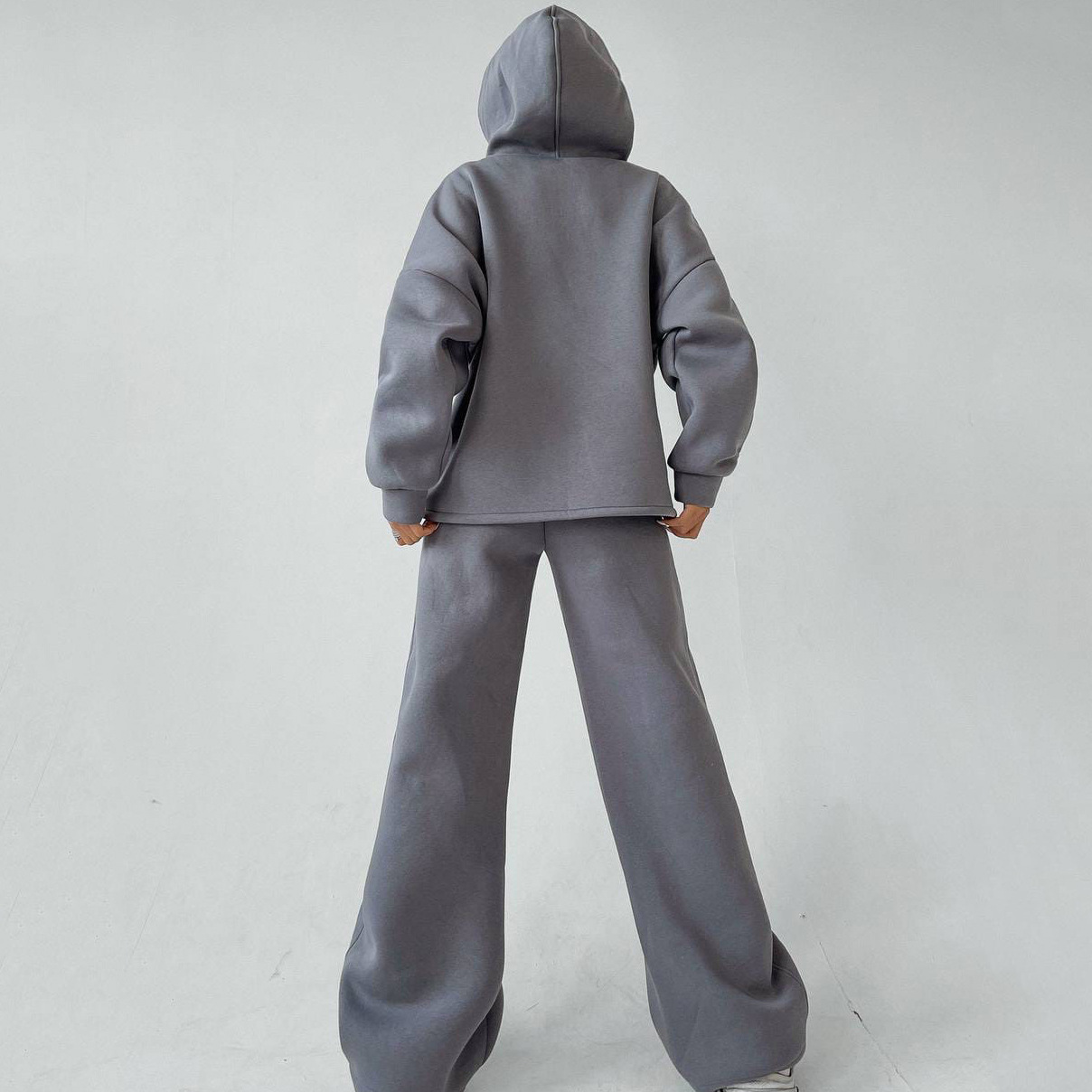 2025--Ladies Yoga Hoodie with Matching Pants Ideal Gym Women's Fashion Autumn and Winter New Arrivals Hooded Pocket Sweatshirt Set with Breathabl