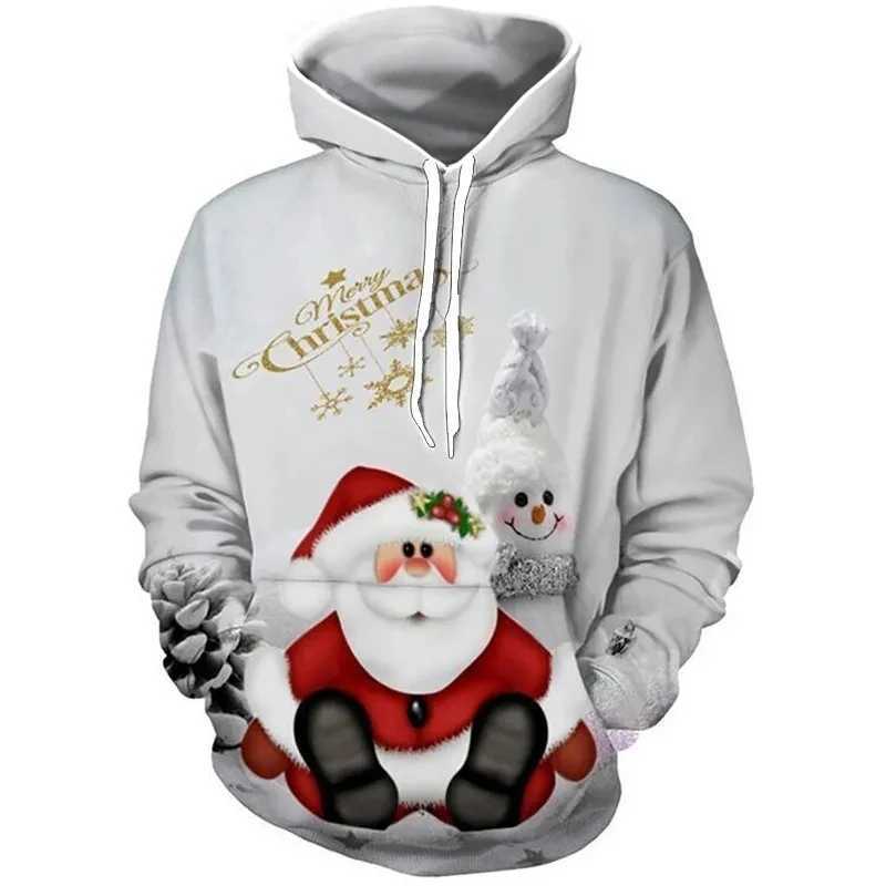 Christmas Hoodie Mens Sportswear Unisex 3D Printed Santa Claus Printed Hoodie Mens Universal Harajuku Fashion Pullover Y241016