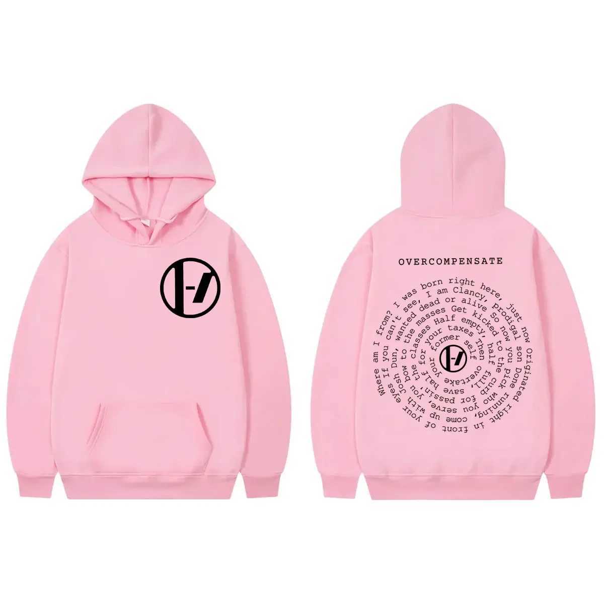 Twenty One Pilots double-sided printed hooded sweatshirt fashionable and casual oversized pull-out mens and womens casual long Sleve Flce sweatshirt C