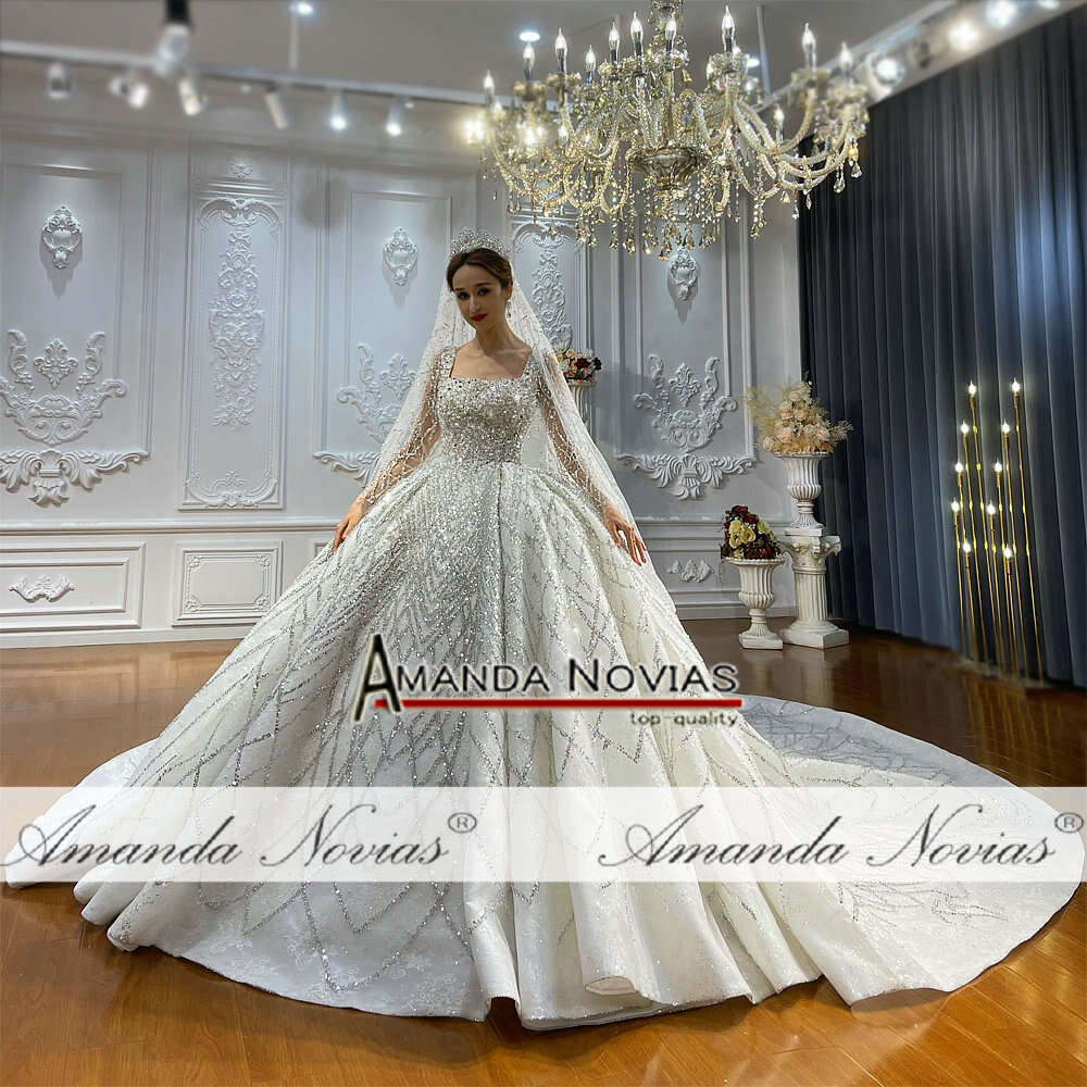 Heavy Beading Ball Gown Wedding Dress