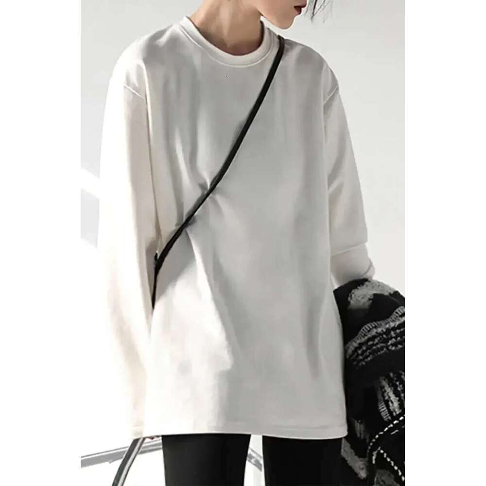 CHIC VEN Spring Autumn Women's Solid Color Loose Long Sleeve T-Shirt O-Neck Basic Top Bottomed Shirt Casual Tshirt Woman Femal