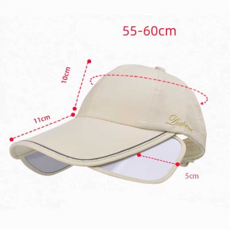 Retractable Wide Brim Baseball Cap Women UV Quick-Drying Waterproof Sun Protection Hat Outdoor Sports Golf Adjustable Summer HatX240930