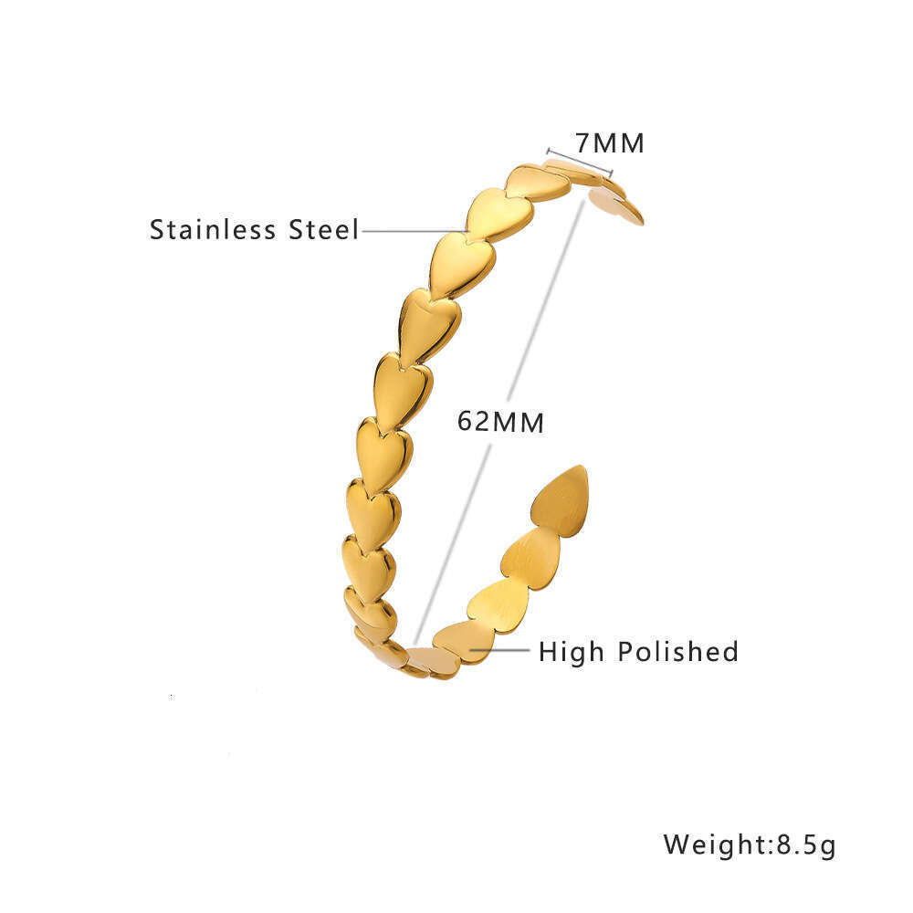 Gold Irregular Titanium C-shaped Opening Stainless Steel Adjustable Bracelet for Women Christmas gifts for girls