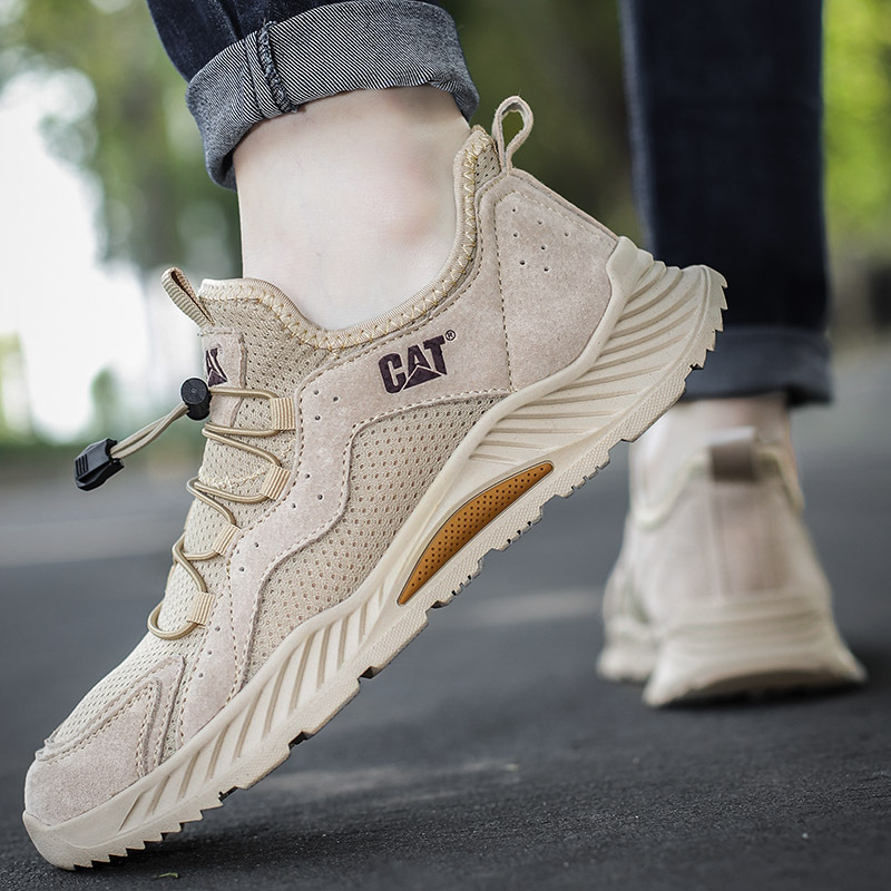 High Quality Outdoor Men's Sneakers Fashion Brown Elastic Casual Man Summer Mesh Breathable Non-Slip Sports Shoes For Men