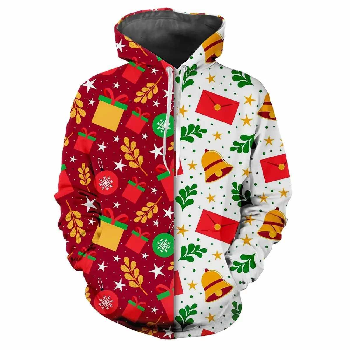 Christmas Mens 3D Printed Mens Long Sleeve Hoodie Sweater Fashion Autumn Mens Christmas Hoodie Mens Hoodie Y241016