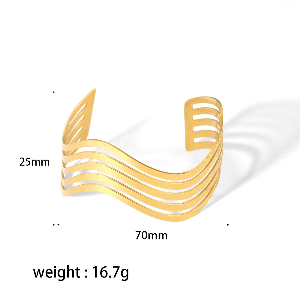 Stylish Unisex Wide Metal Cuff Bracelet with Modern Round Shape for Urban Style