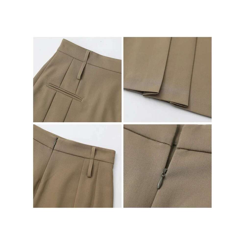 CHIC VEN British High Waist Pleated Solid A-E Women's Long Skirt Woman Clothes Outerwear Spring Autumn Fashion 2024